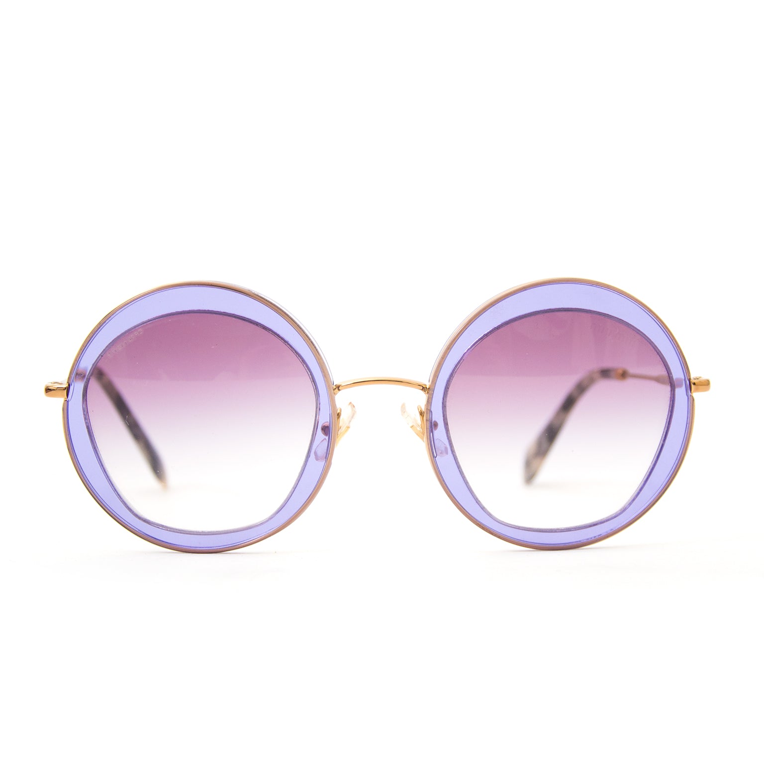 acheter en ligne pour le meilleur prix Miu Miu Appliquéd Round Frame Sunglasses