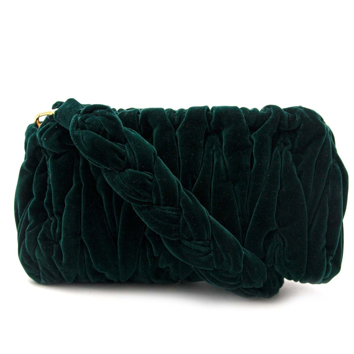 Koop authentieke tweedehands Miu Miu groen velvet aan een eerlijke prijs bij LabelLOV. Veilig online shoppen.