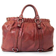 miu miu vitello lux gathered leather shopper now for sale at labellov vintage fashion webshop belgium