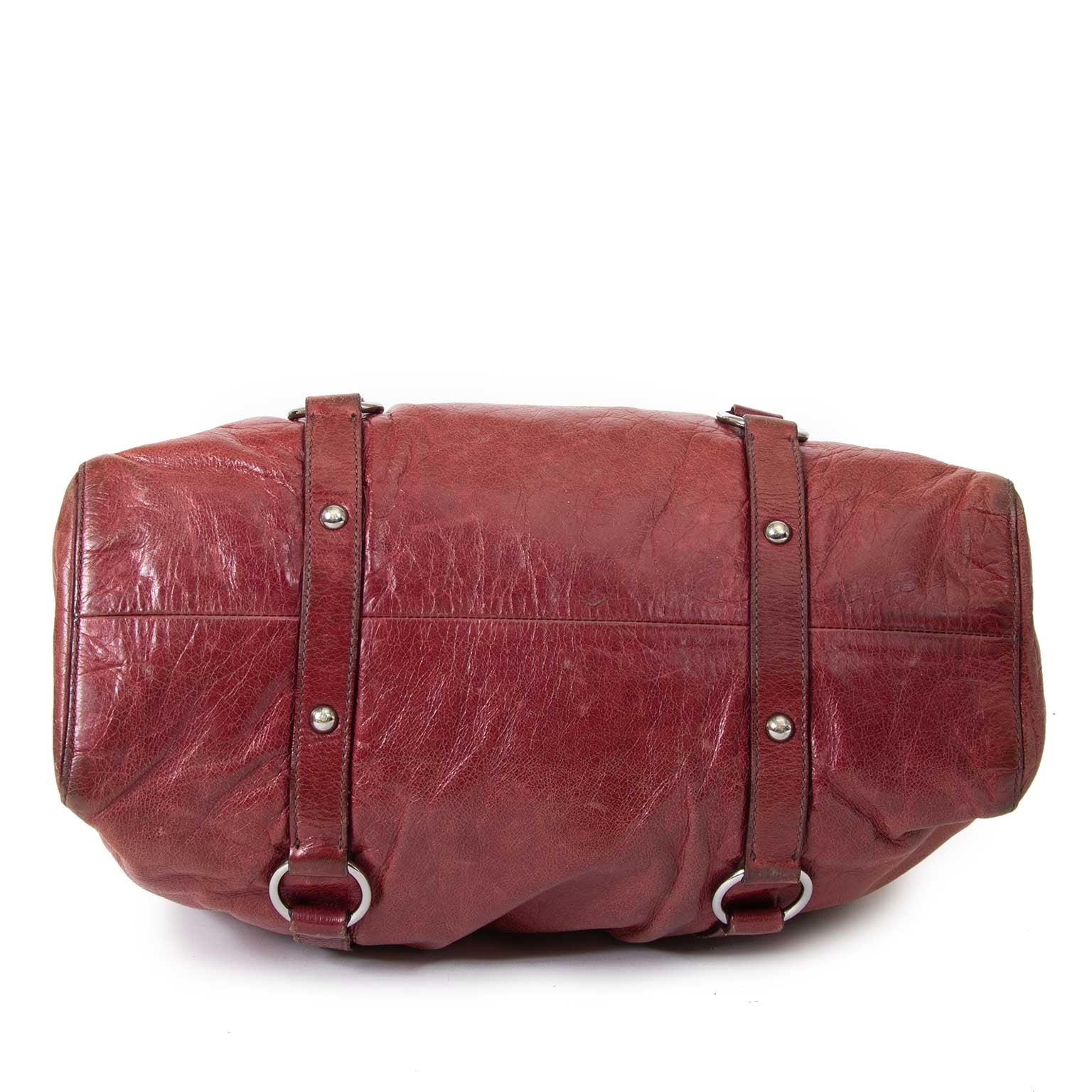 miu miu vitello lux gathered leather shopper now for sale at labellov vintage fashion webshop belgium