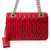 miu miu nappa matelasse club red shoulder bag now for sale at labellov vintage fashion webshop belgium