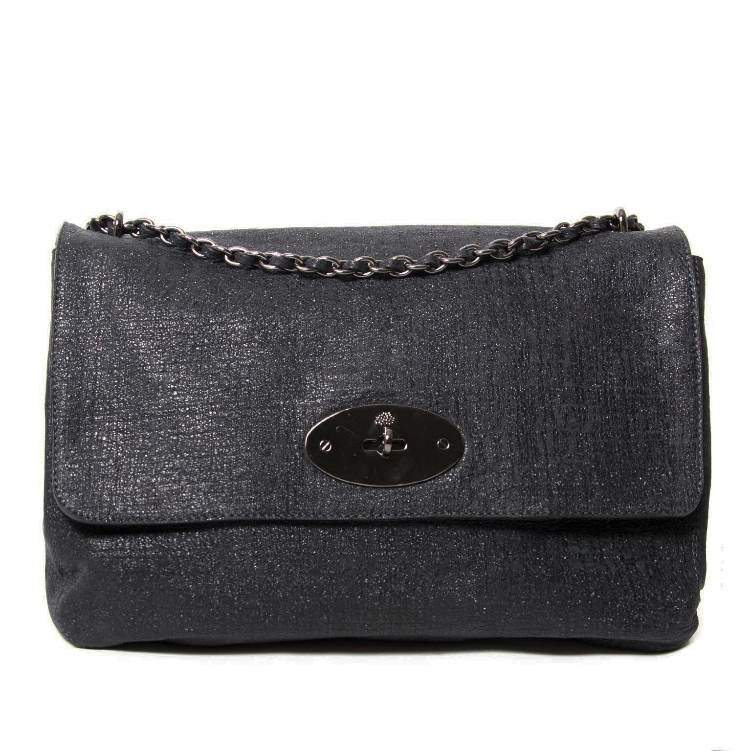 mulberry large lily shiny shoulder bag now for sale at labellov vintage fashion webshop belgium