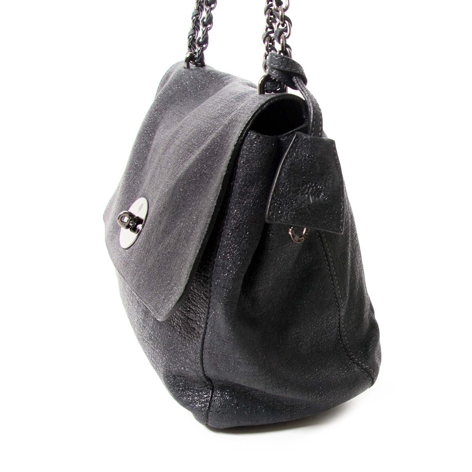 mulberry large lily shiny shoulder bag now for sale at labellov vintage fashion webshop belgium