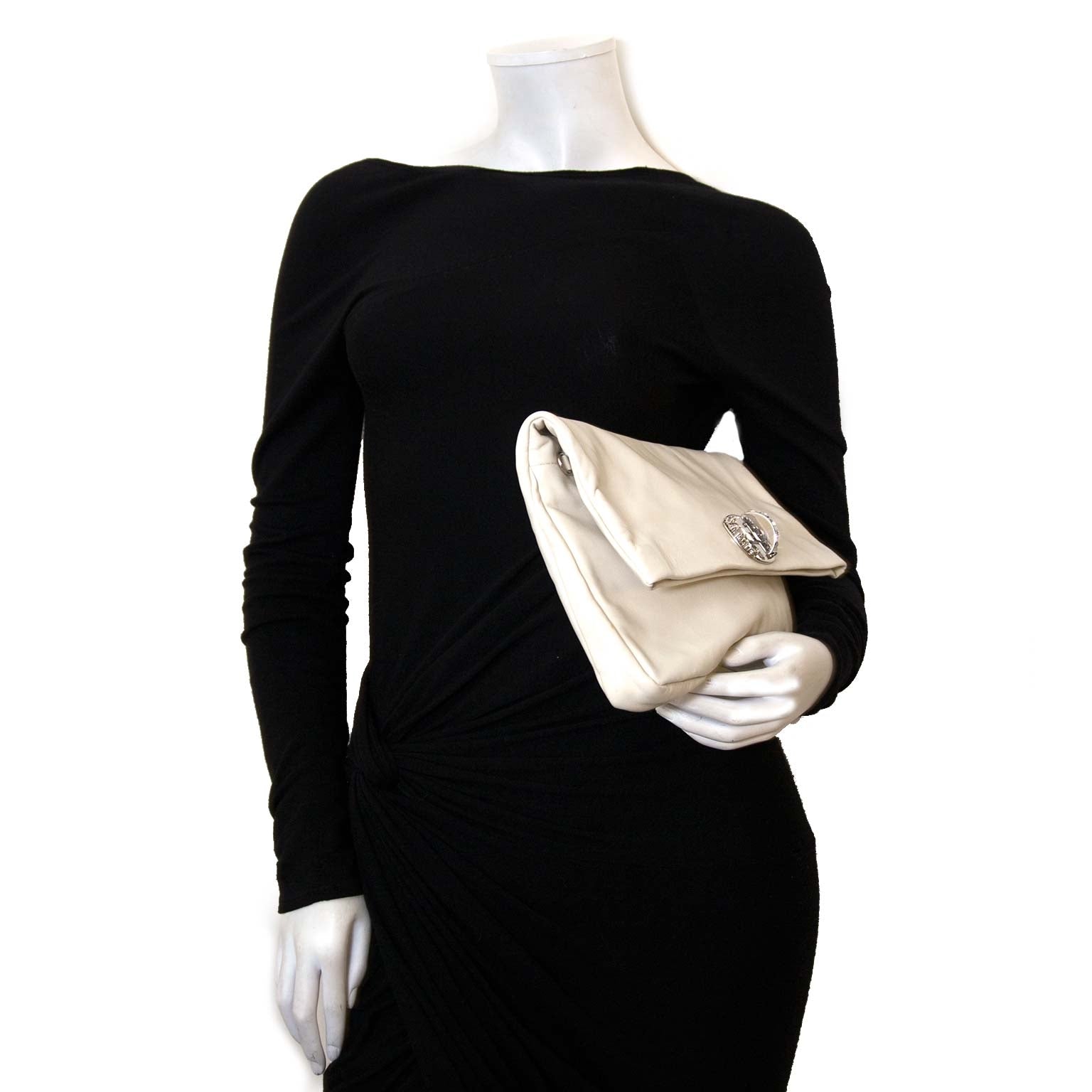 koop miu miu wit and steentjes clutch bij labellov vintage webshop labellov belgië