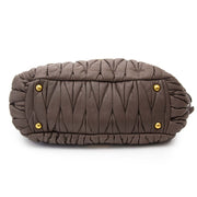 Miu Miu Taupe Pleated Shoulder Bag for sale