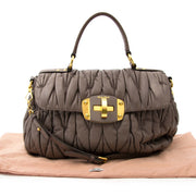 Buy and sell your secondhand Miu Miu Taupe Pleated Shoulder Bag