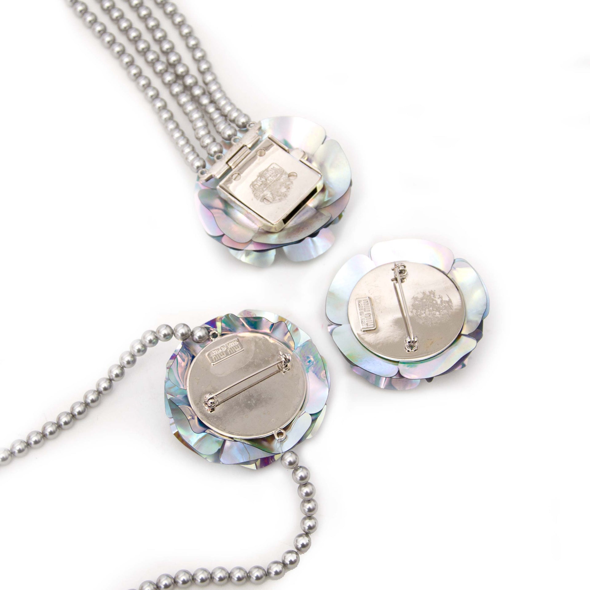 Miu Miu Poppy Flower Necklace, Bracelet and Brooch Set