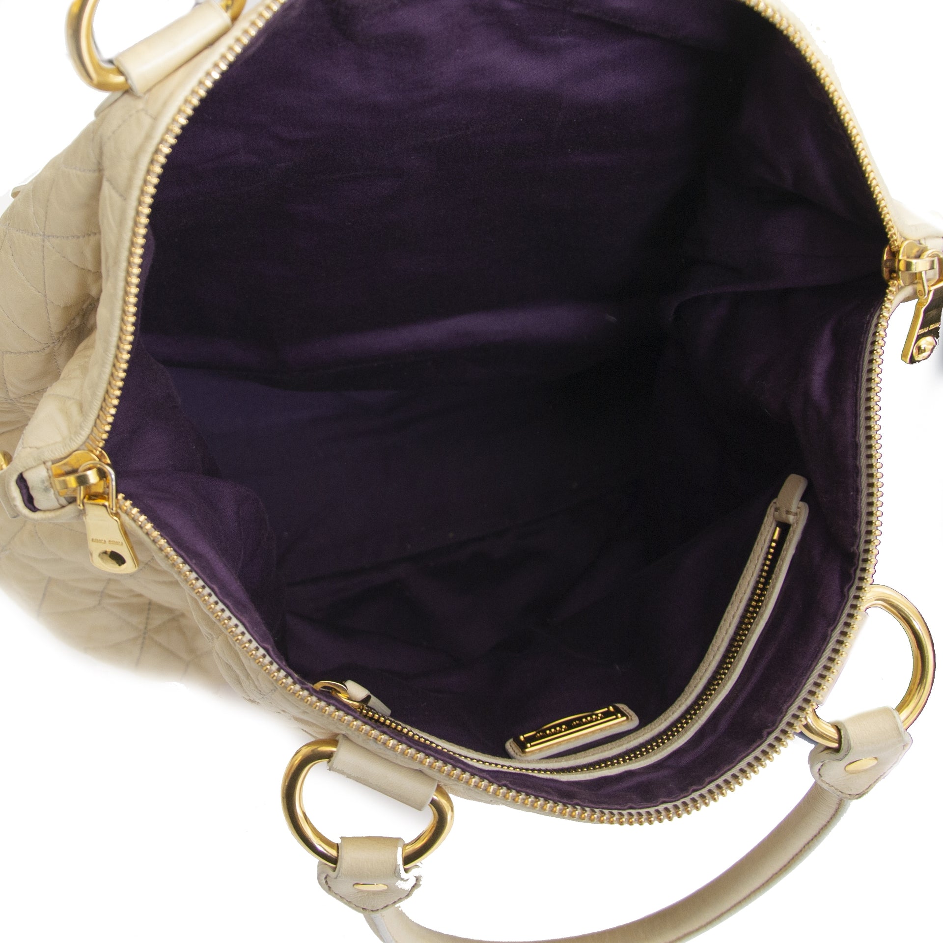Authentieke tweedehands Miu Miu Beige Quilted Bag koop online bij webshop LabelLOV