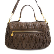 Miu Miu matelasse bruin leder top handle tas nu te koop bij labellov vintage mode webshop belgië