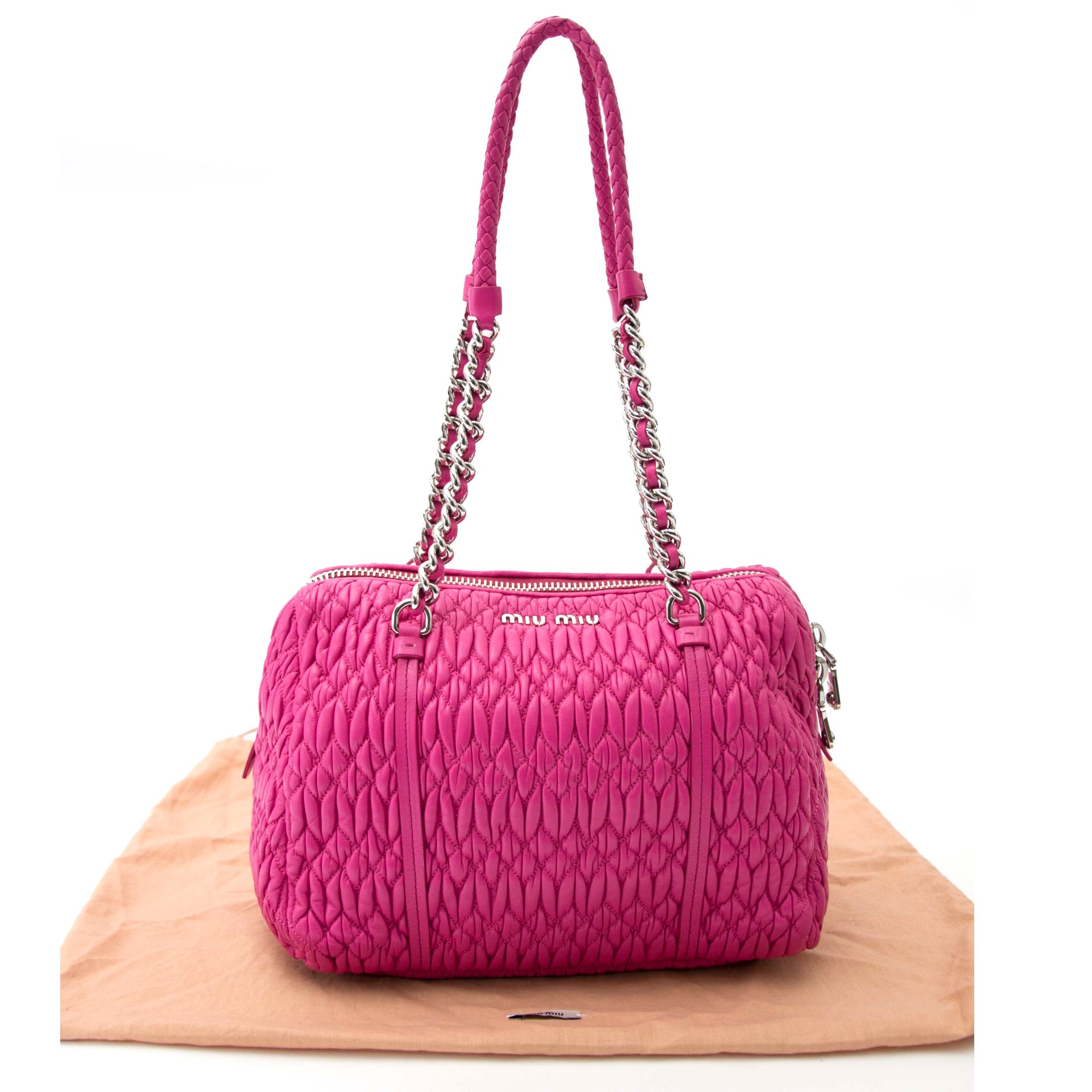 Miu Miu Pink Nappa Cloquet Shoulder Bag