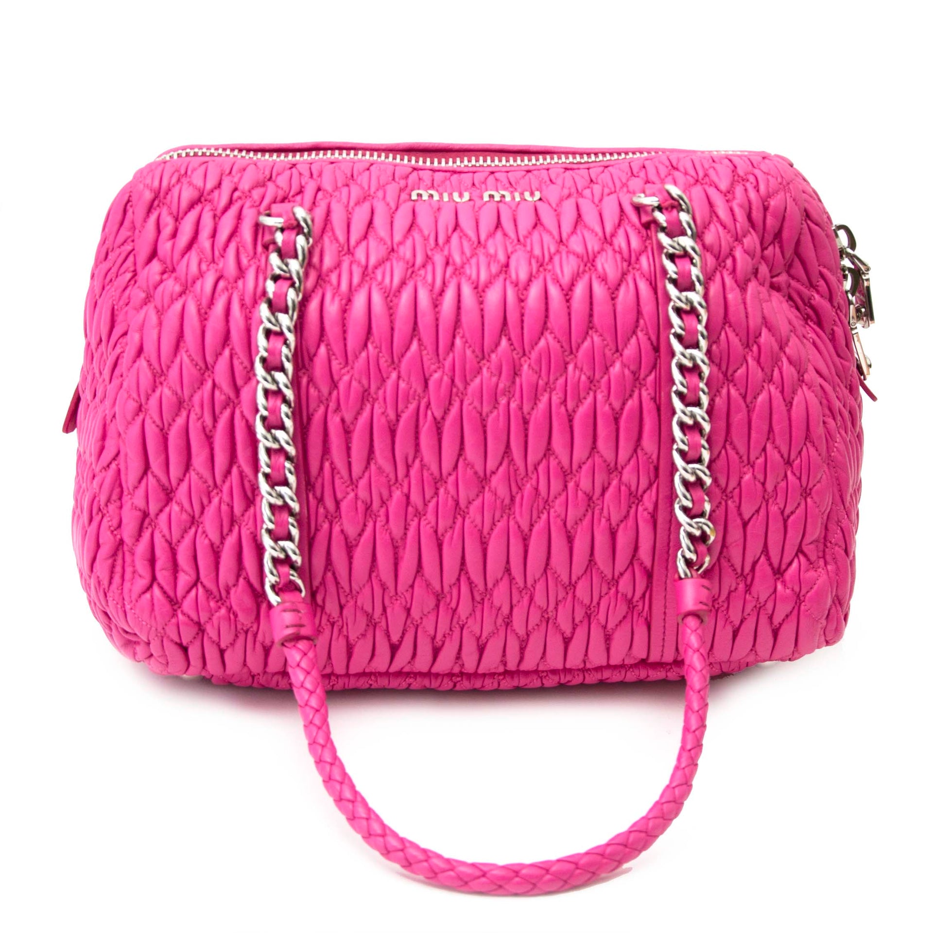 Miu Miu Pink Nappa Cloquet Shoulder Bag