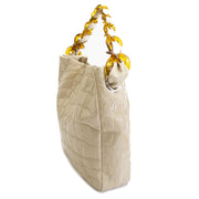acheter en ligne chez labellov.com pour le meilleur prix Miu Miu White Alligator Cire Embossed Patent Leather Tote with Leather & Tortoise Handle