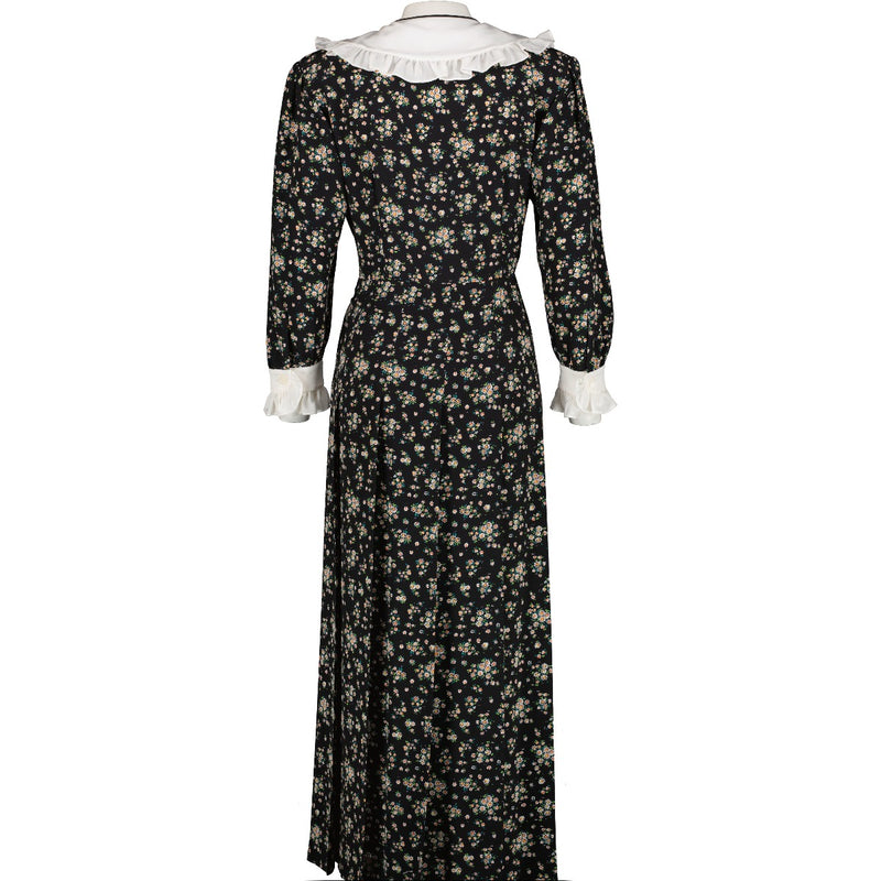 Miu Miu Black Floral Silk Maxi Dress