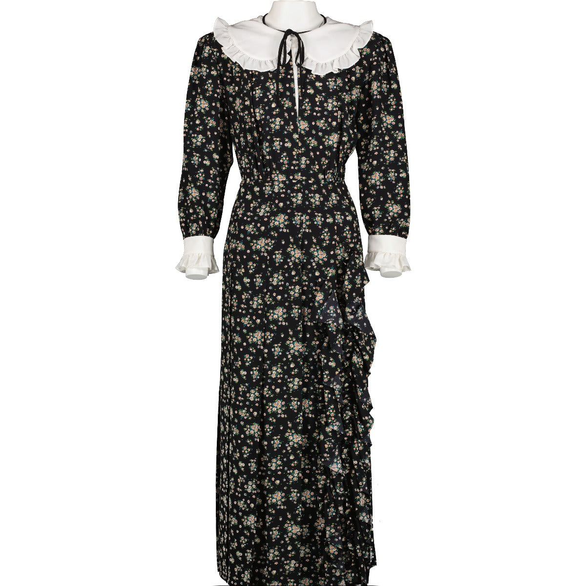 Miu Miu Black Floral Silk Maxi Dress