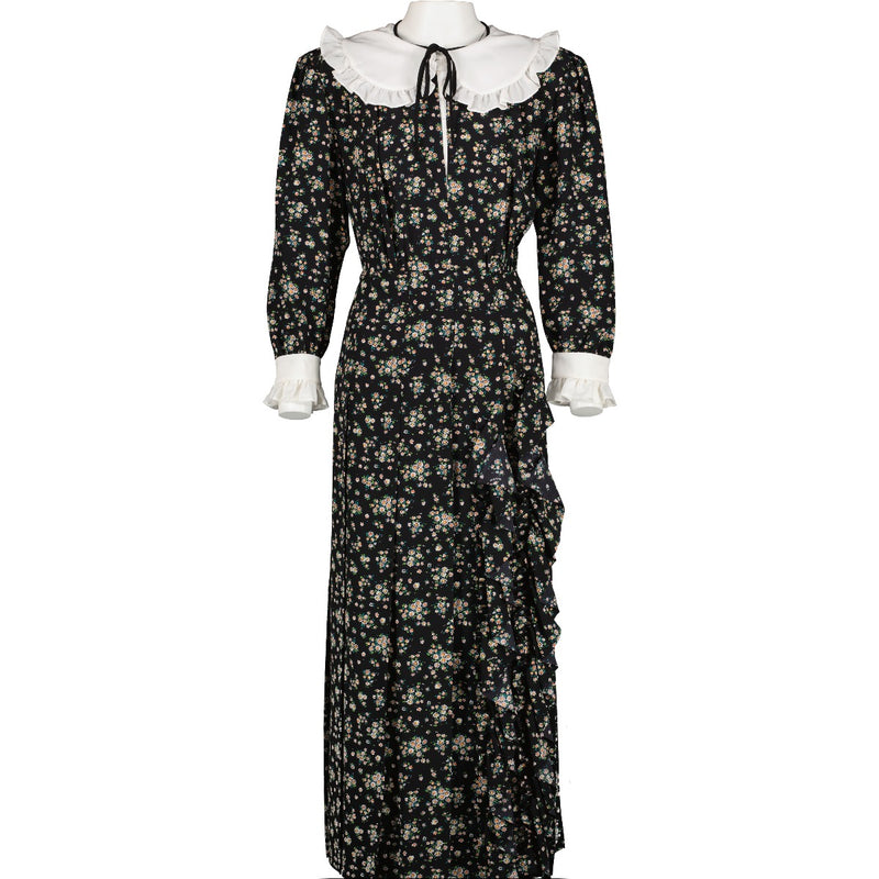 Miu Miu Black Floral Silk Maxi Dress