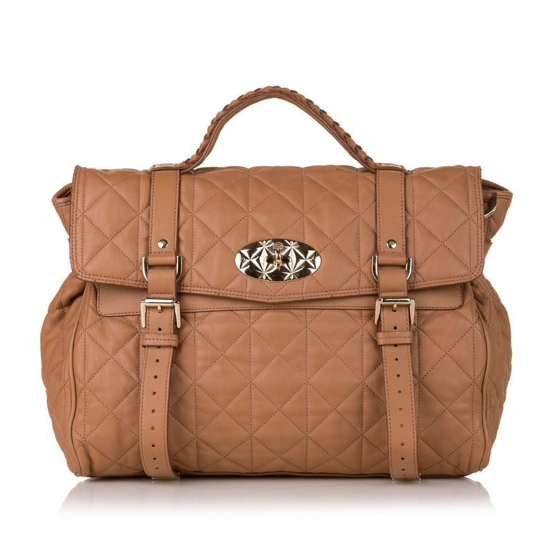 Mulberry Tan Leather Alexa Quilted Satchel for the best price at Labellov
