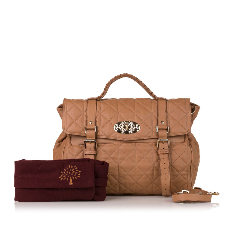 Mulberry Brown Alexa Quilted Satchel