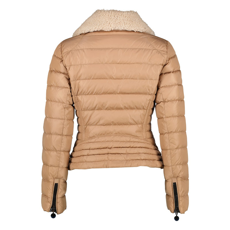 Moncler Frene Beige Sheep Fur Collar Down Jacket