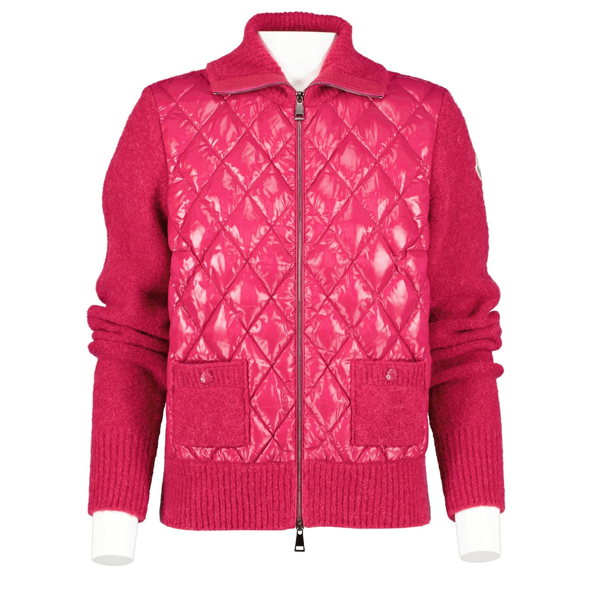 Buy an authentic second hand Moncler Pink Cardigan Tricot Jacket - Size S in very good condition at Labellov
