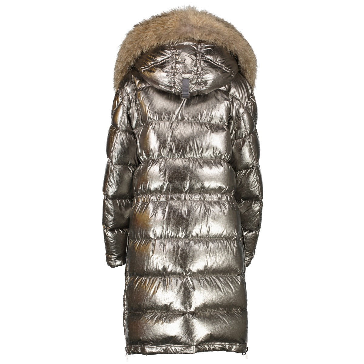 Moncler Fall/Winter 2017 Silver Fur-Trimmed Inuit Long Down Jacket