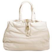 Moncler White Quilted Leather Bag
