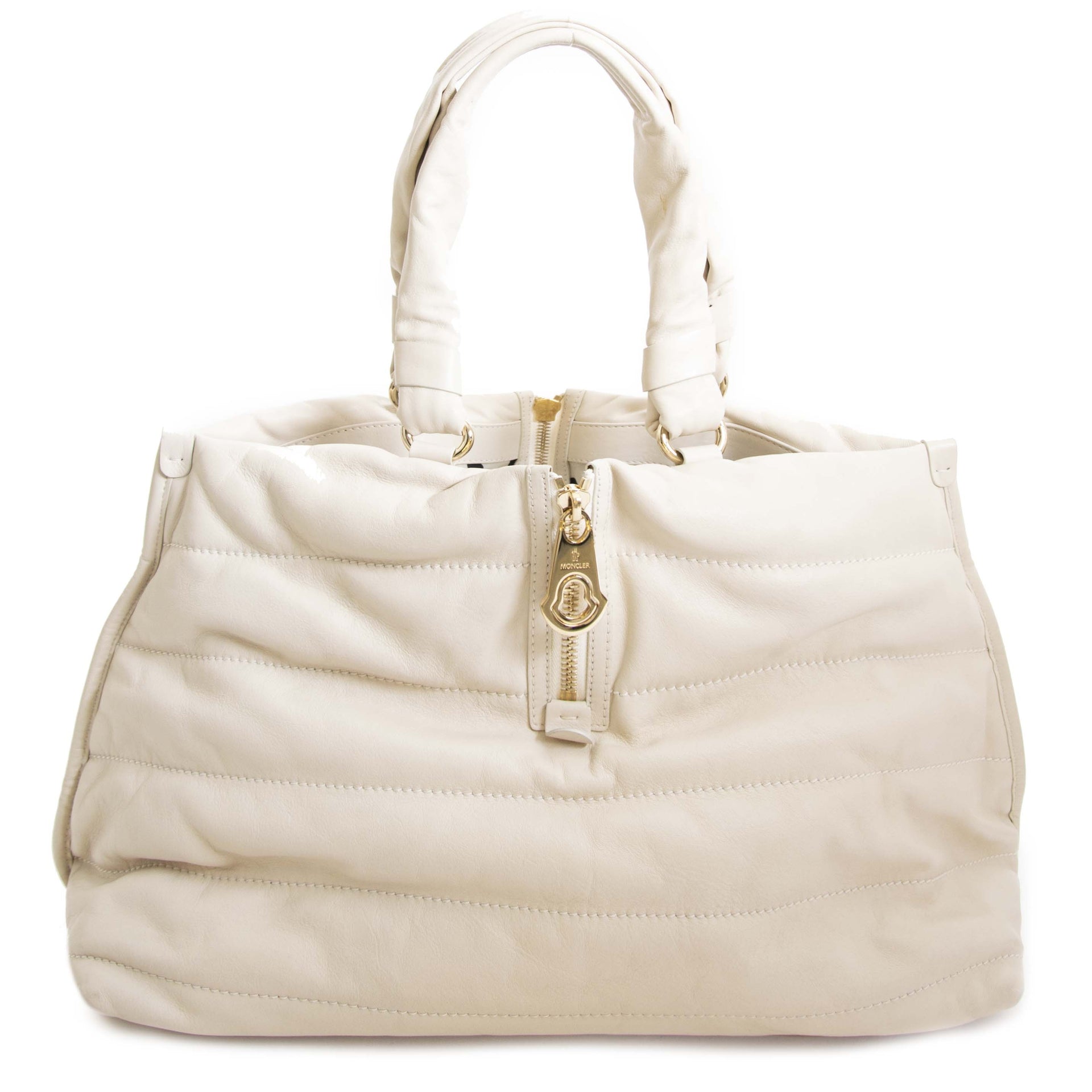 Moncler White Quilted Leather Bag
