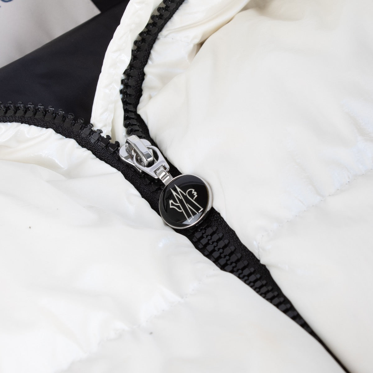shop 100% authentic second hand Moncler Pearly White Down Jacket - Size 3 on Labellov.com