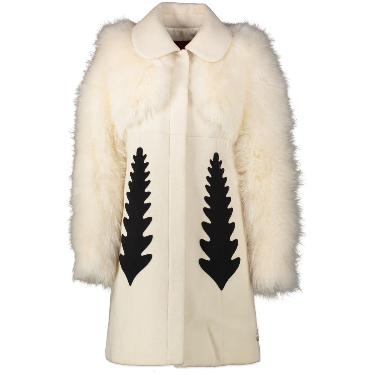 Shop online second hand authentic Moncler White Fur Coat size xs.