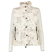 Moncler White Printed Soulan Sleeveless Down Jacket