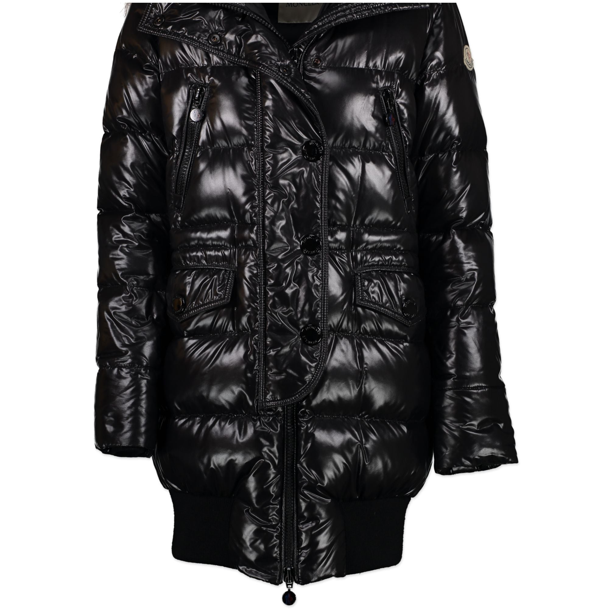 Moncler Black Loire Lunga A line Raccoon Fur Parka jacket - Size