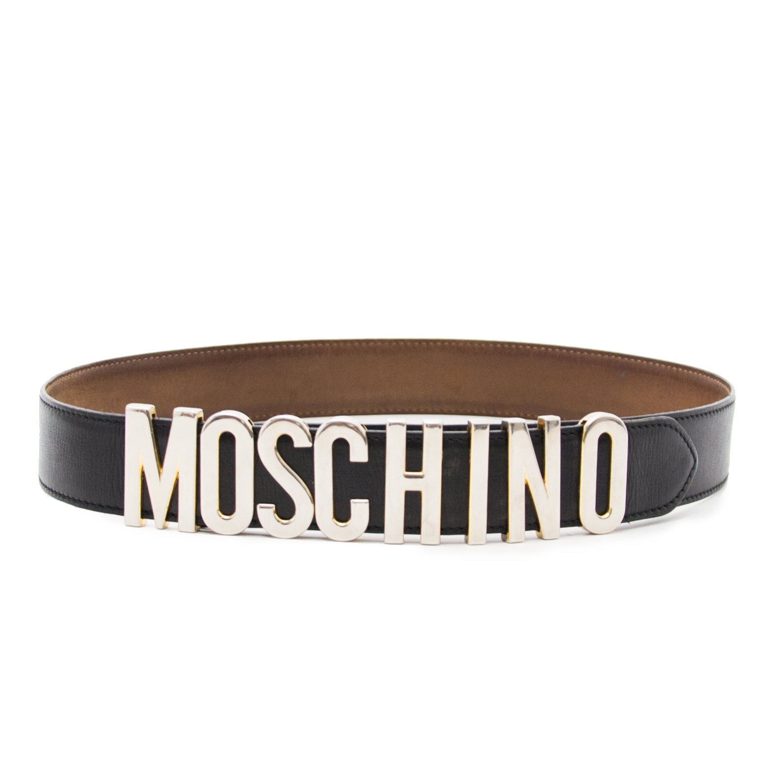 Buy your Moschino Black Logo Belt for the best price online at Labellov.