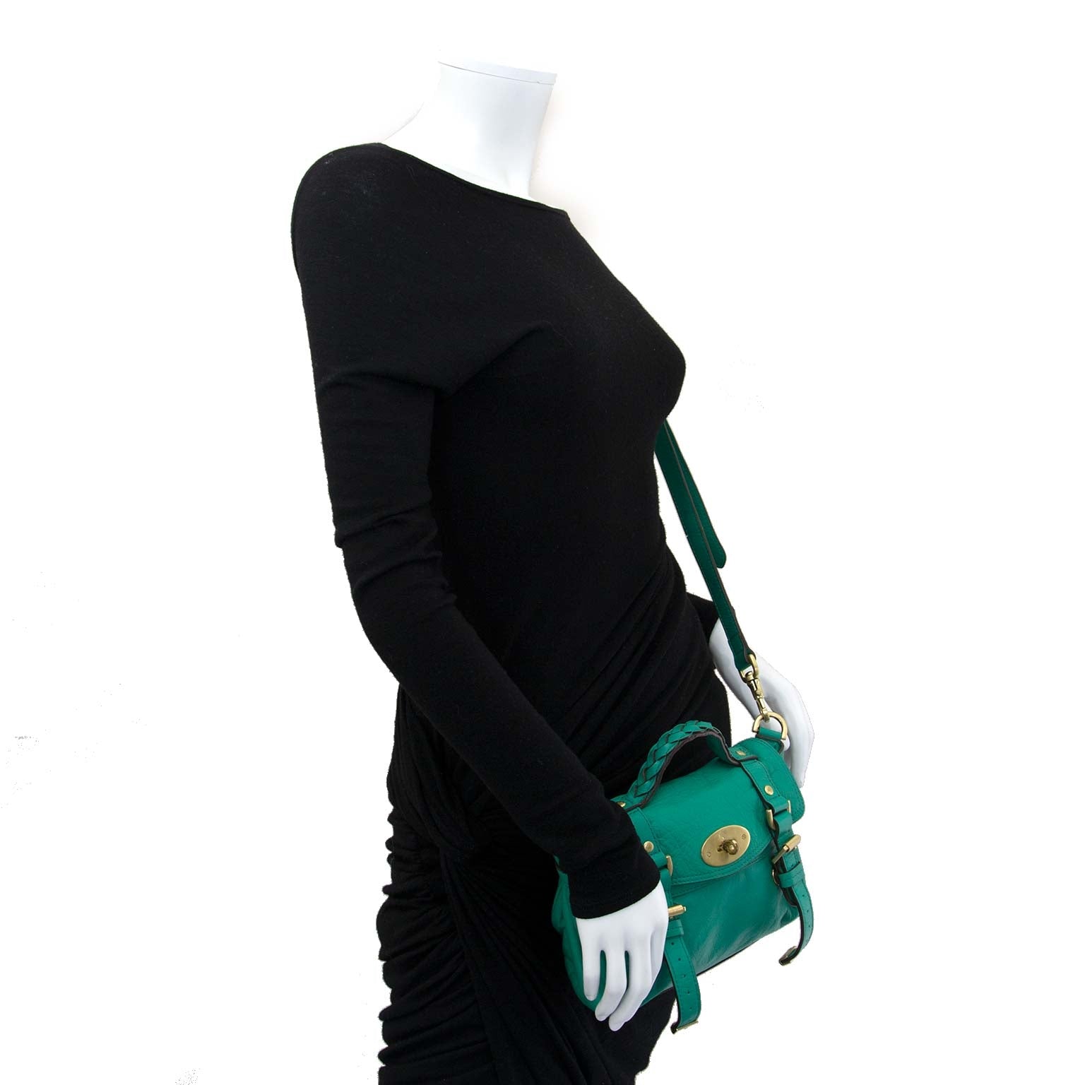 mulberry alexa green leather cross body bag now for sale at labellov vintage fashion webshop belgium