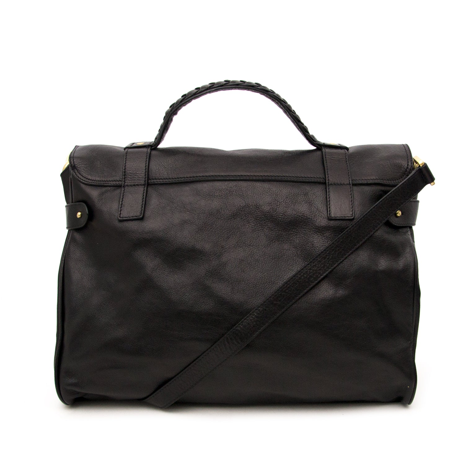 Koop een tweedehands Mulberry Black Alexa Satchel online