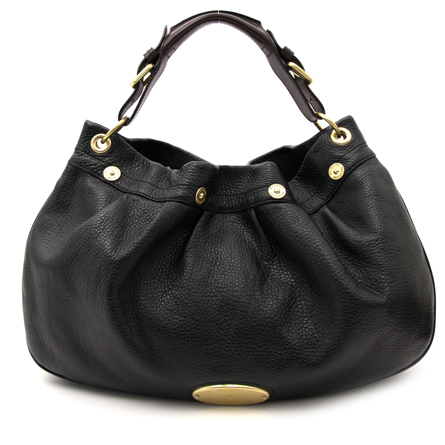 Mulberry Black Leather Mitzy Top Handle bag now online at labellov.com at the best price.
