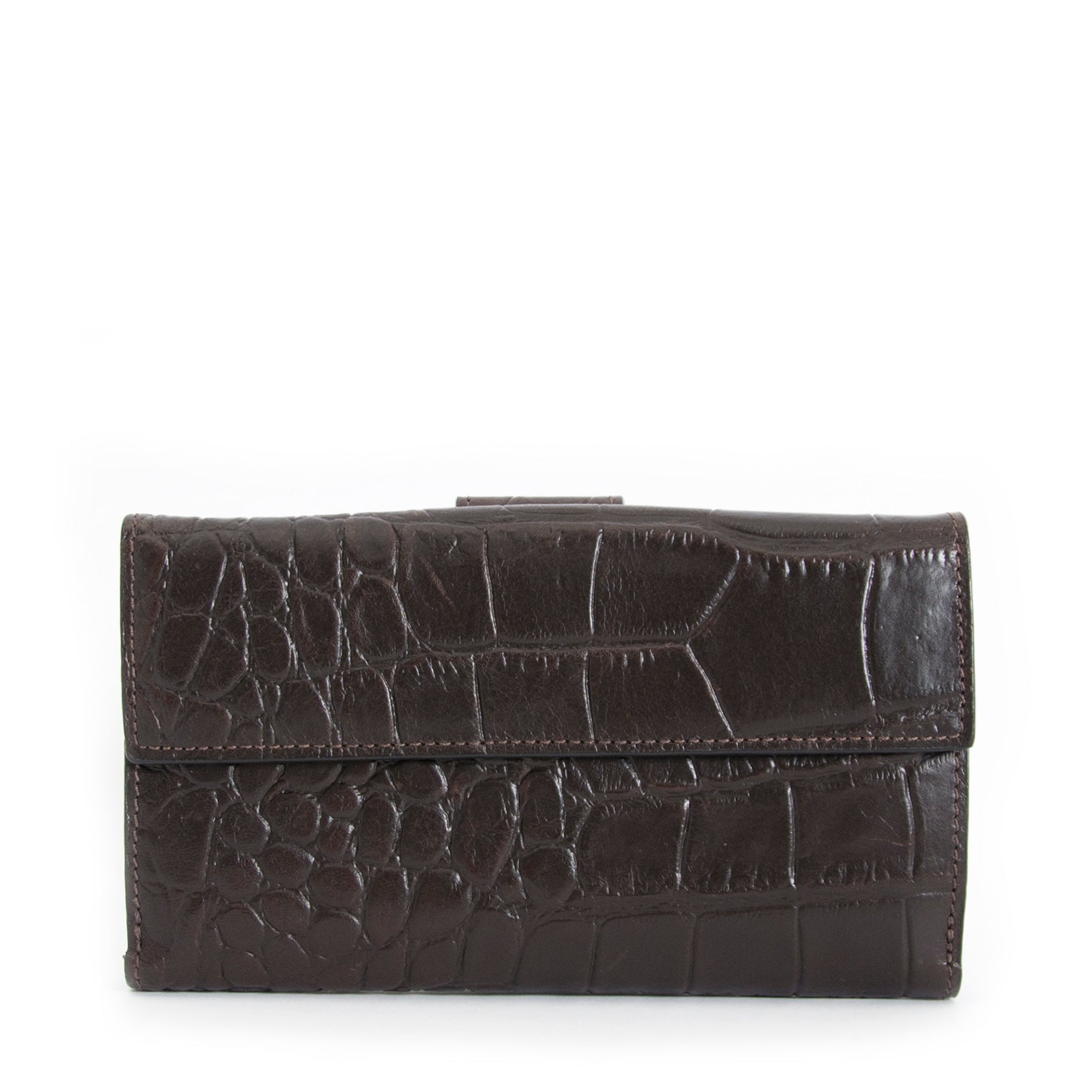 Mulberry Croco Embossed Brown Leather Wallet for the best price available online