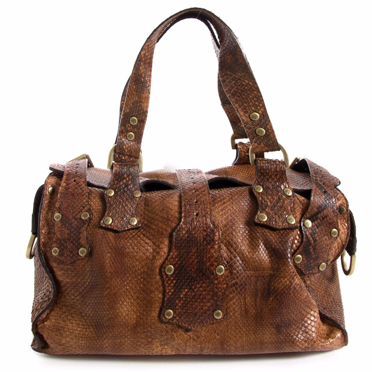Buy an authentic second hand Mulberry Brown Python Shoulder Bag in very good condition at Labellov