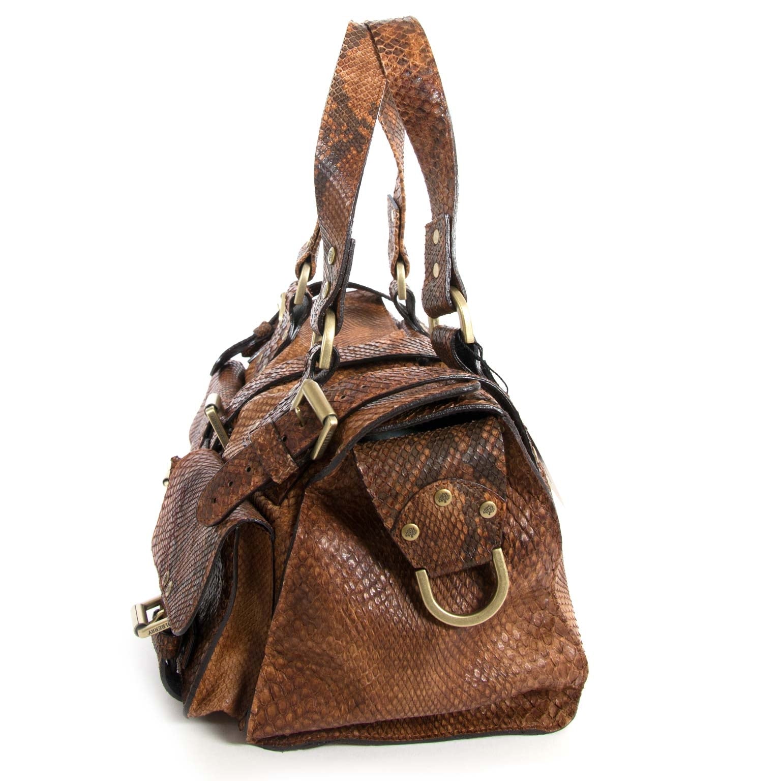 mulberry bruin python roxanne tas nu te koop bij labellov vintage mode webshop belgië