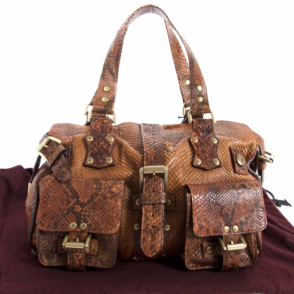Buy an authentic second hand Mulberry Brown Python Shoulder Bag in very good condition at Labellov