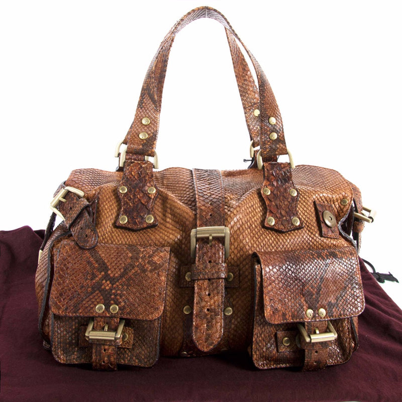 Buy an authentic second hand Mulberry Brown Python Shoulder Bag in very good condition at Labellov