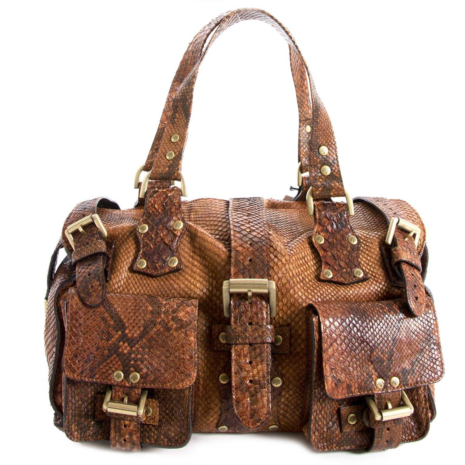 mulberry brown python roxanne bag now for sale at labellov vintage fashion webshop belgium