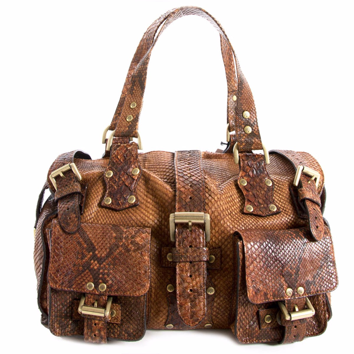 Buy an authentic second hand Mulberry Brown Python Shoulder Bag in very good condition at Labellov