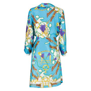 P.A.R.O.S.H. Multicolour Print Silk Belted Shirt Dress - Size S