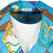 P.A.R.O.S.H. Multicolour Print Silk Belted Shirt Dress - Size S