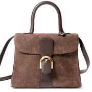 Delvaux Brillant MM Dark Brown Nubuck GHW veilig online shoppen webshop Antwerpen België LabelLOV designer merken luxemerken luxetassen tassen handtassen mode stijl