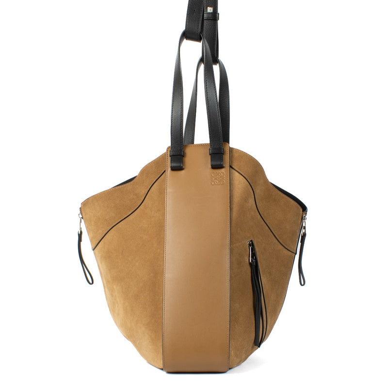 Shop 100% authentic Loewe Brown Suede Large Hammock Bag at Labellov.com.