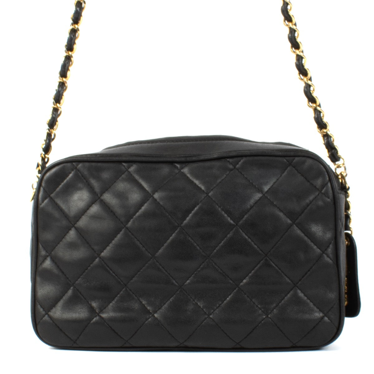 Shop 100% authentic Chanel Black Lambskin Vintage Camera Crossbody Bag at Labellov.com.