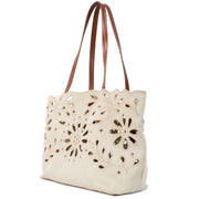 Shop 100% authentic Chloé Beige Kamilla North-South Linen Tote Bag at Labellov.com.