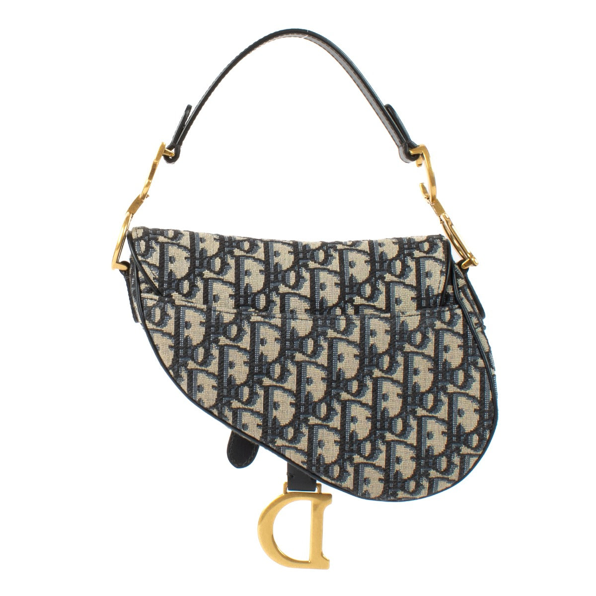 Shop 100% authentic Christian Dior Blue Oblique Mini Saddle Bag at Labellov.com.