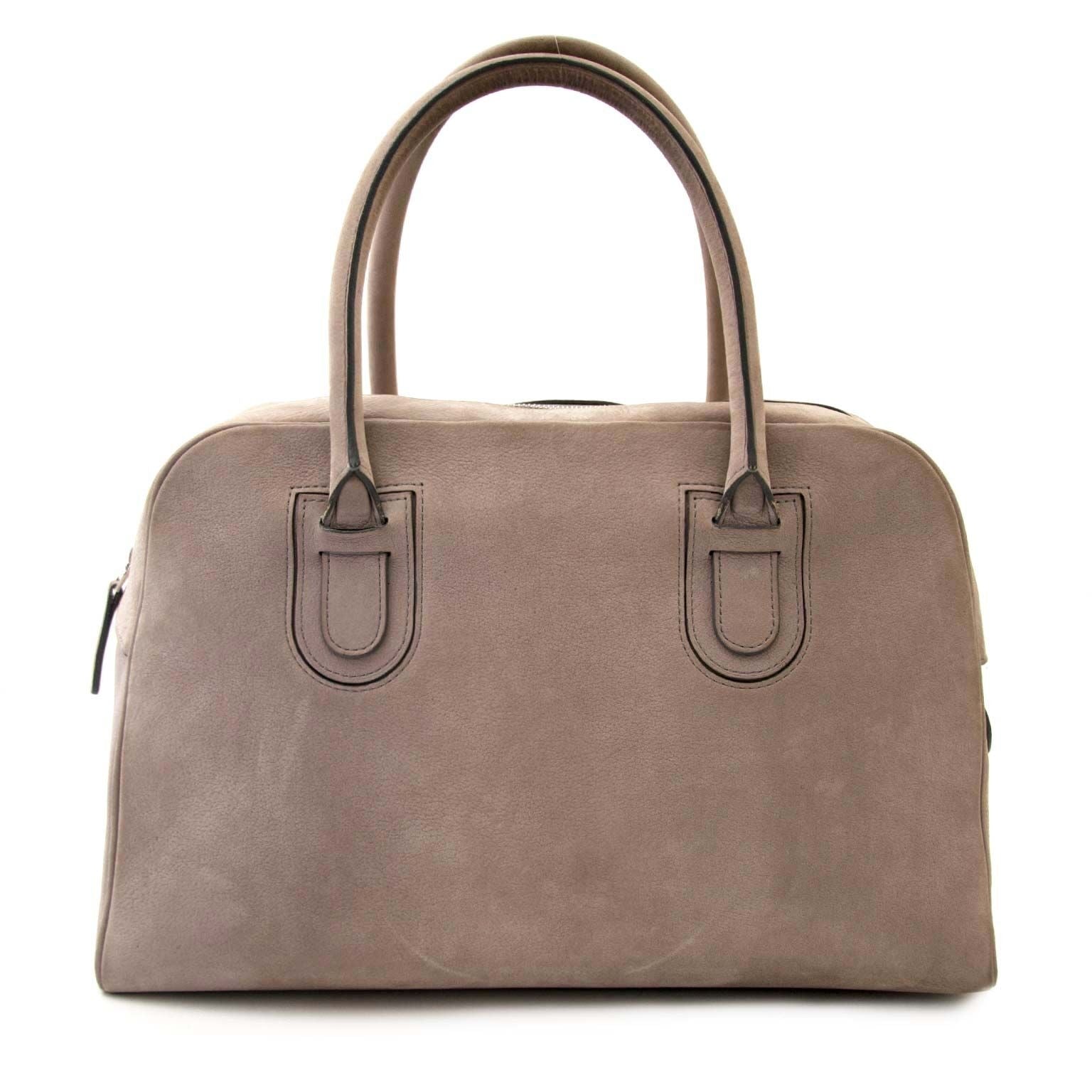 tweedehands elvaux Taupe Leather Boston Bag te koop bij labellov