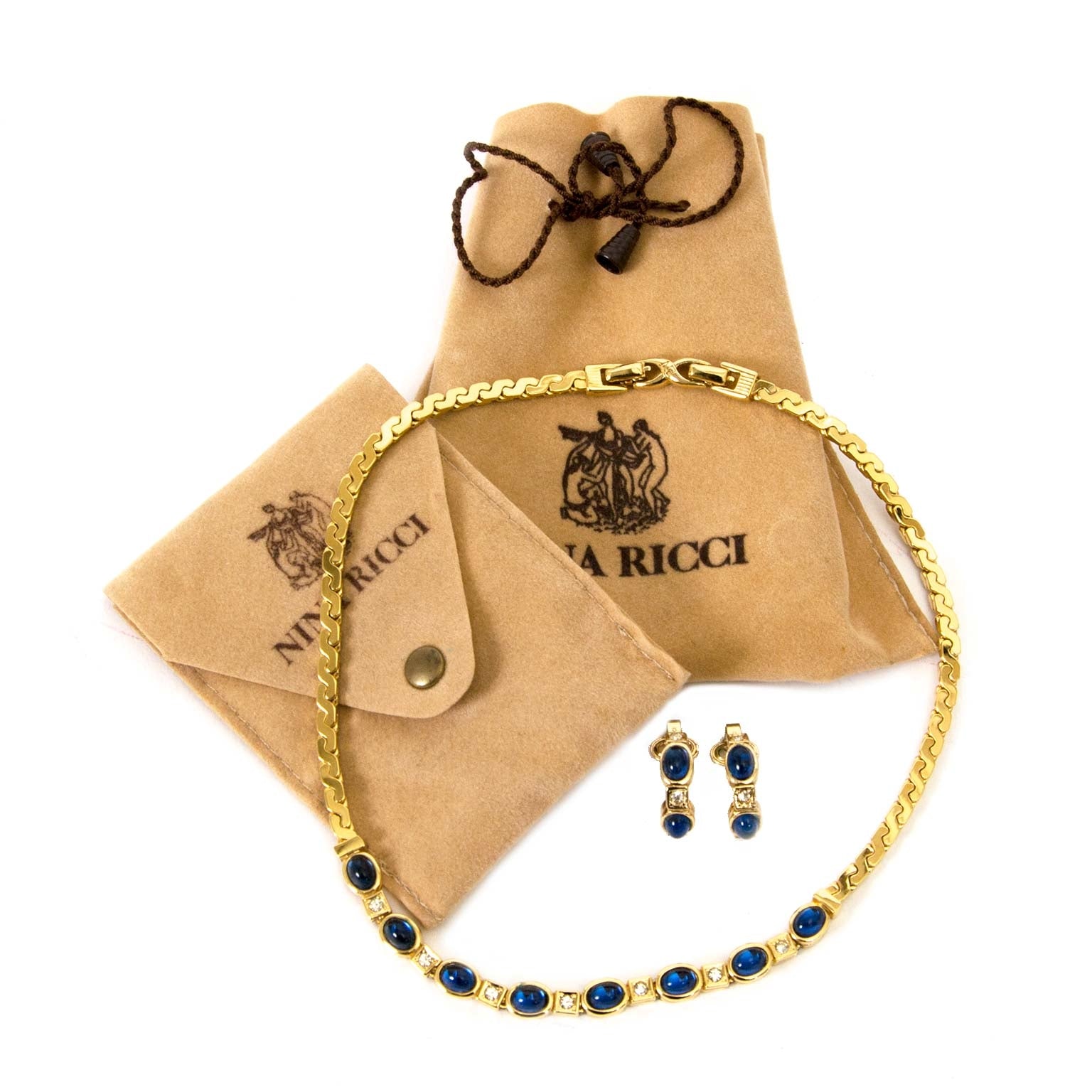 Nina Ricci Goudkleurige Ketting En Clipoorbellen